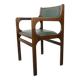 Dark green wooden and faux leather armchair, 1960s