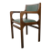 Dark green wooden and faux leather armchair, 1960s