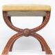 Curule Stool Empire  with Needlepoint