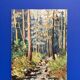 Huile sur panneau forêt vintage