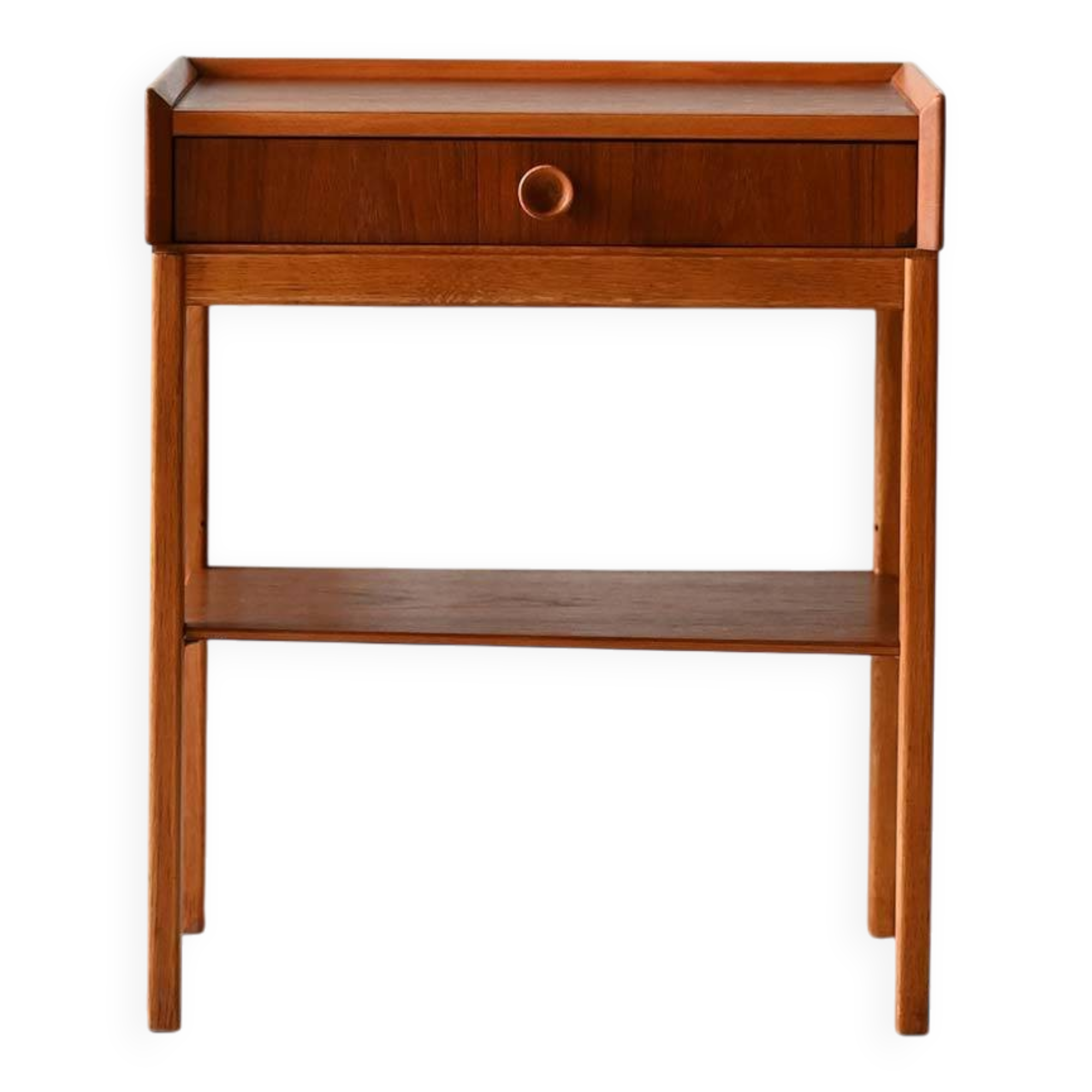 1960s Scandinavian teak and oak nightstand