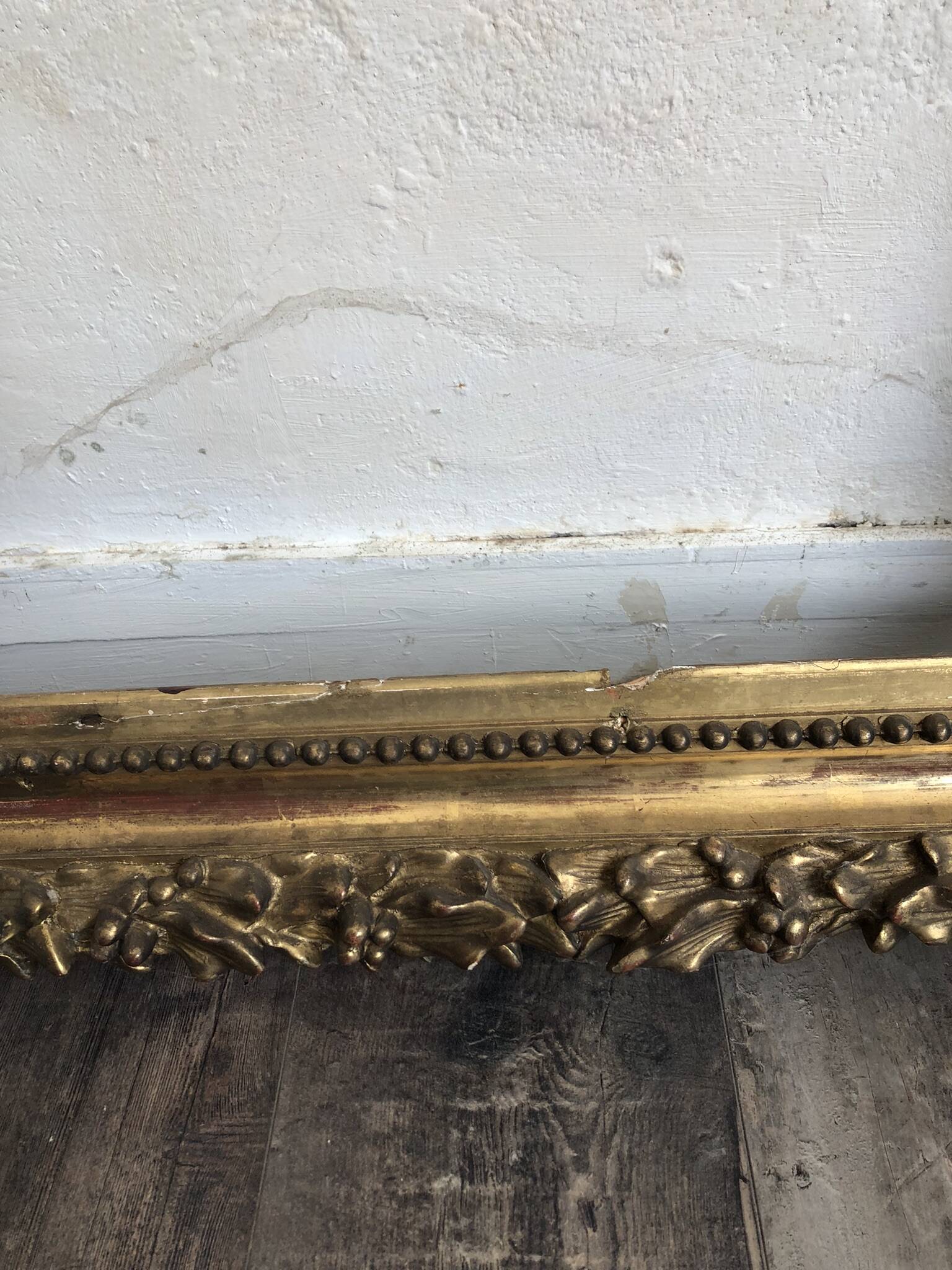 Large frame XIX gilded leaf height 100cm width 86cm