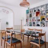 6 chairs skaï teck Bramin made in Denmark