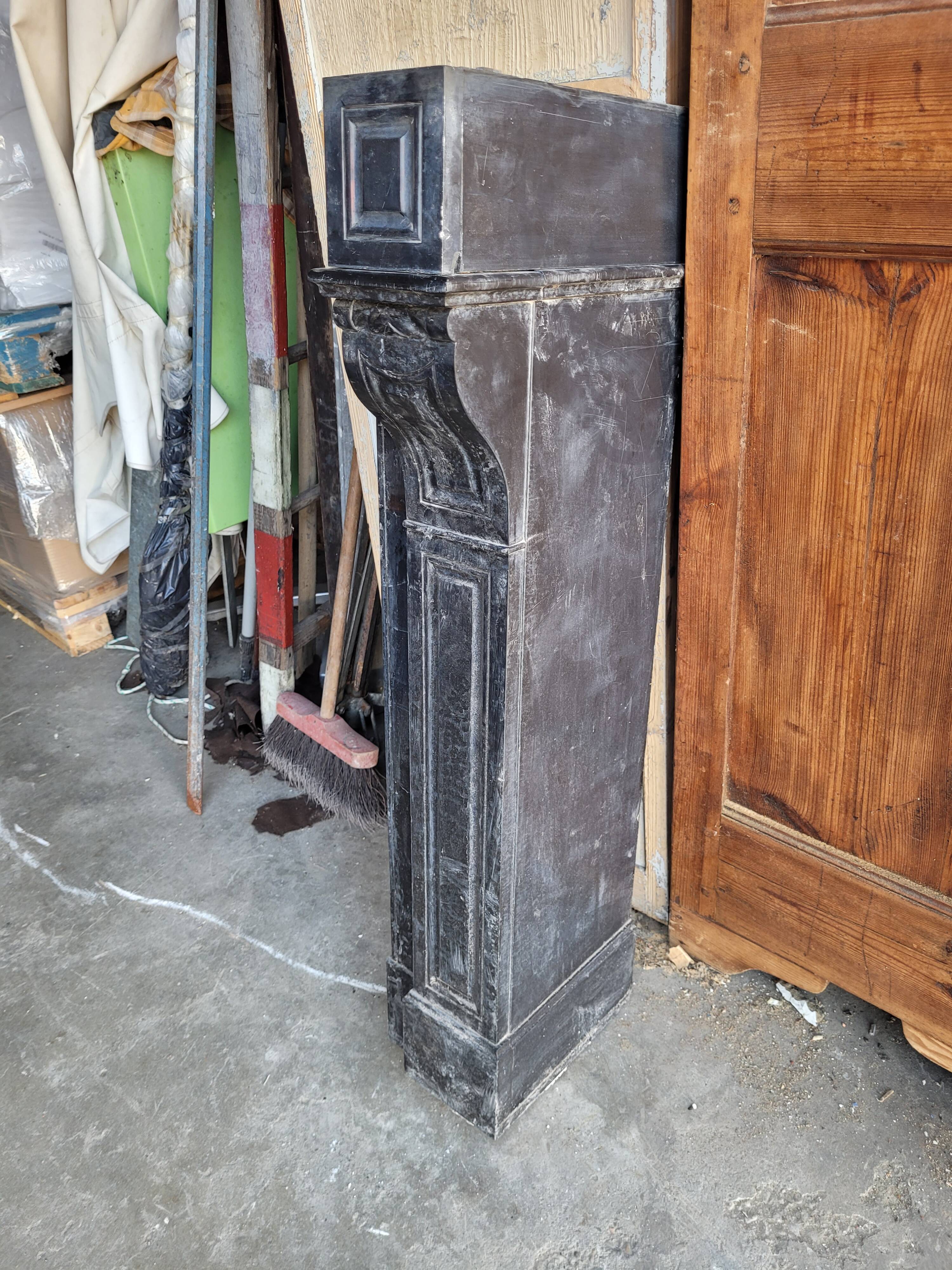 Belgian black marble fireplace without veining