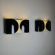 Foglio Wall Lamps In Black And White By Tobia Scarpa For Flos, Italy 1980S