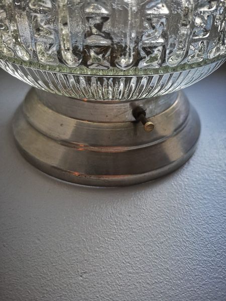 Plafonnier ancien applique vintage en verre blanc pointe diamant  1960 ø 14 cm 1970 vintage