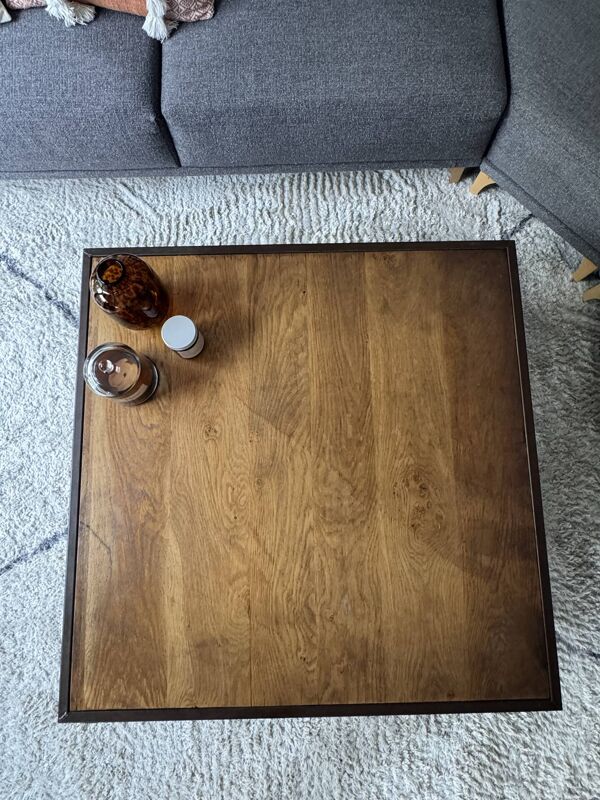 Table basse sur mesure en bois et métal
