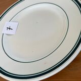 7 assiettes plates liserés vert sapin Moulin des loups