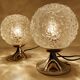 Pair of Vintage Glass Bubble Bedside Lamps