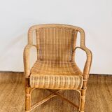 Fauteuil en osier vintage