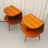 Pair of bedside tables in varnished wood 60