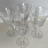 4 carved crystal wine glasses