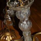4-branch tassel and brass chandelier