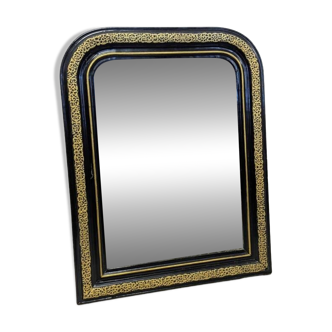 Miroir Louis-Philippe noir et or 70x54cm
