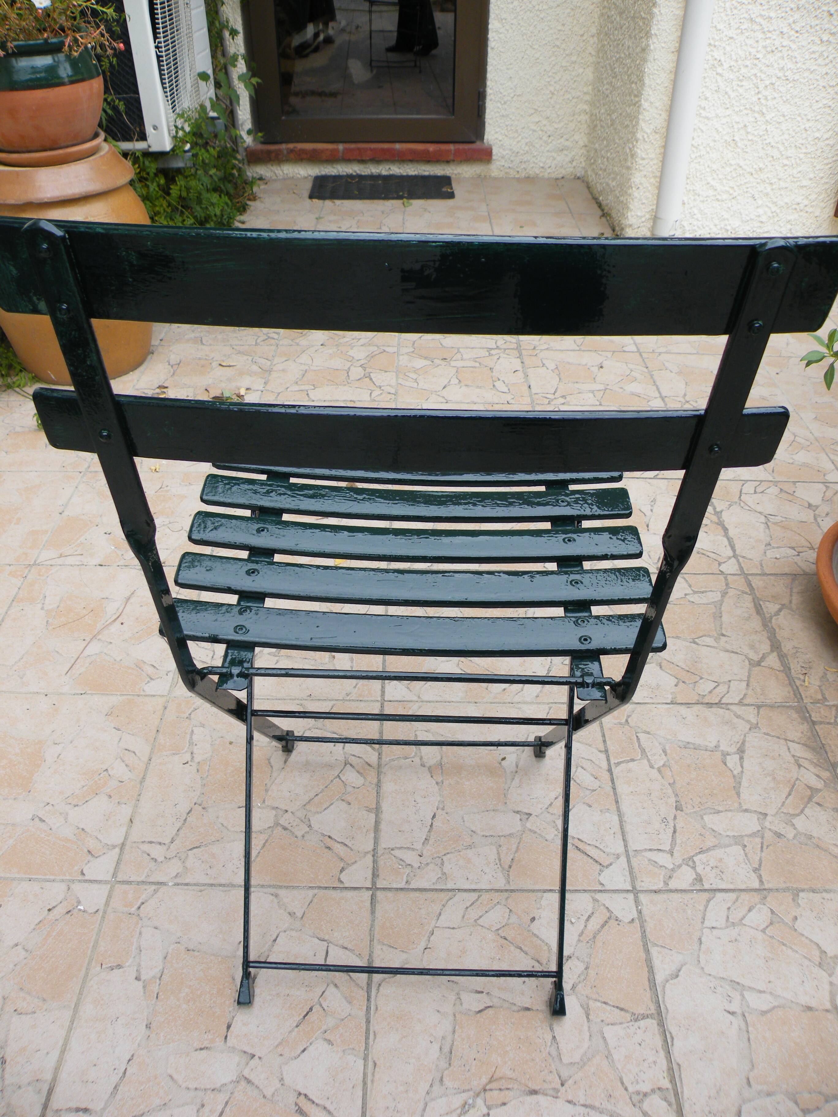 Chaise de jardin pliante en fer