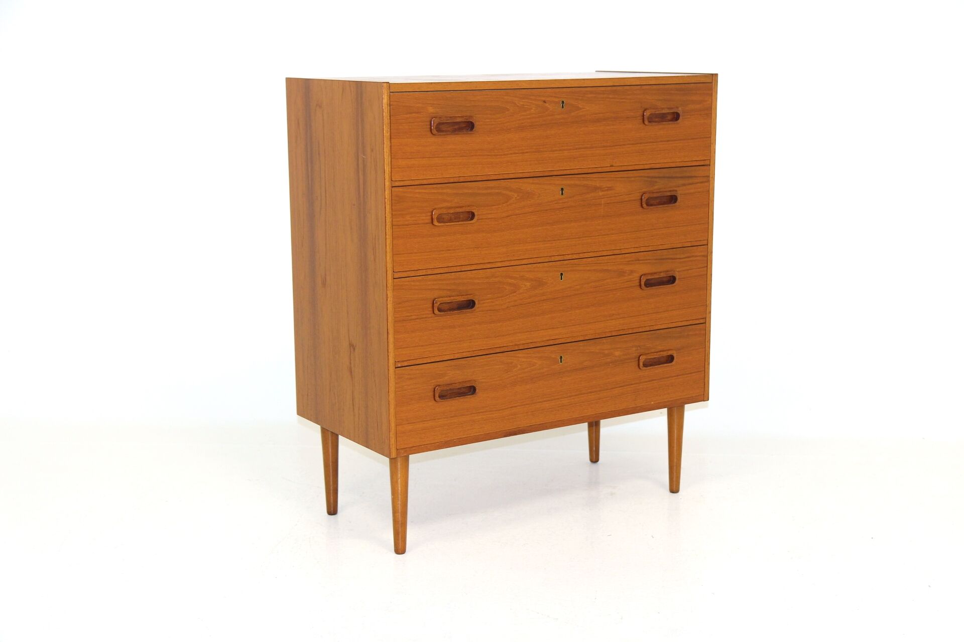 Teak chest of drawers, suede, 1960