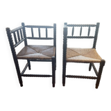 Two small corner chairs