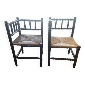 Two small corner chairs