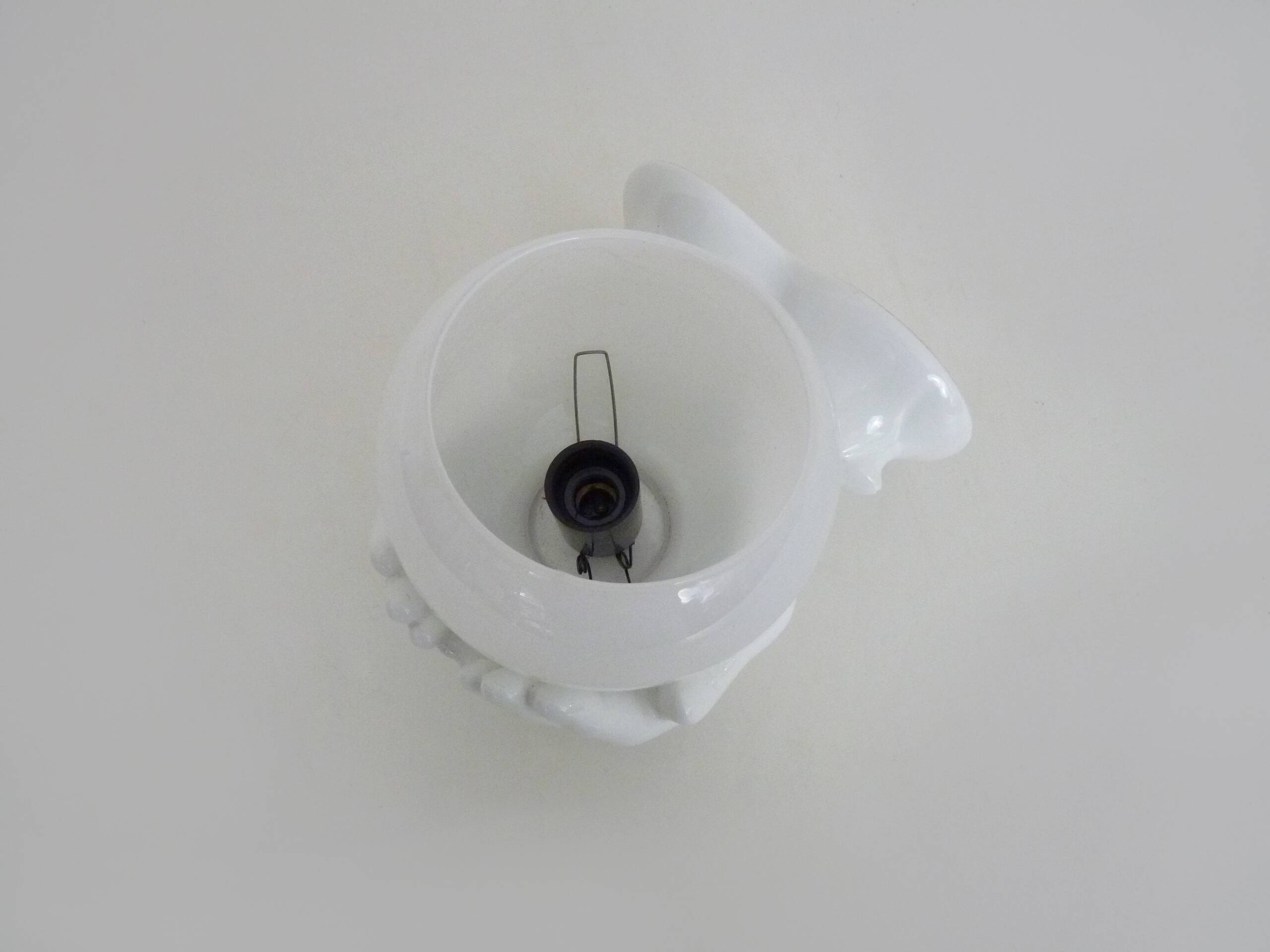 Ceramic pair of hands wall light from the 1970s.