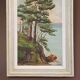 Table oil on canvas framed landscape sea