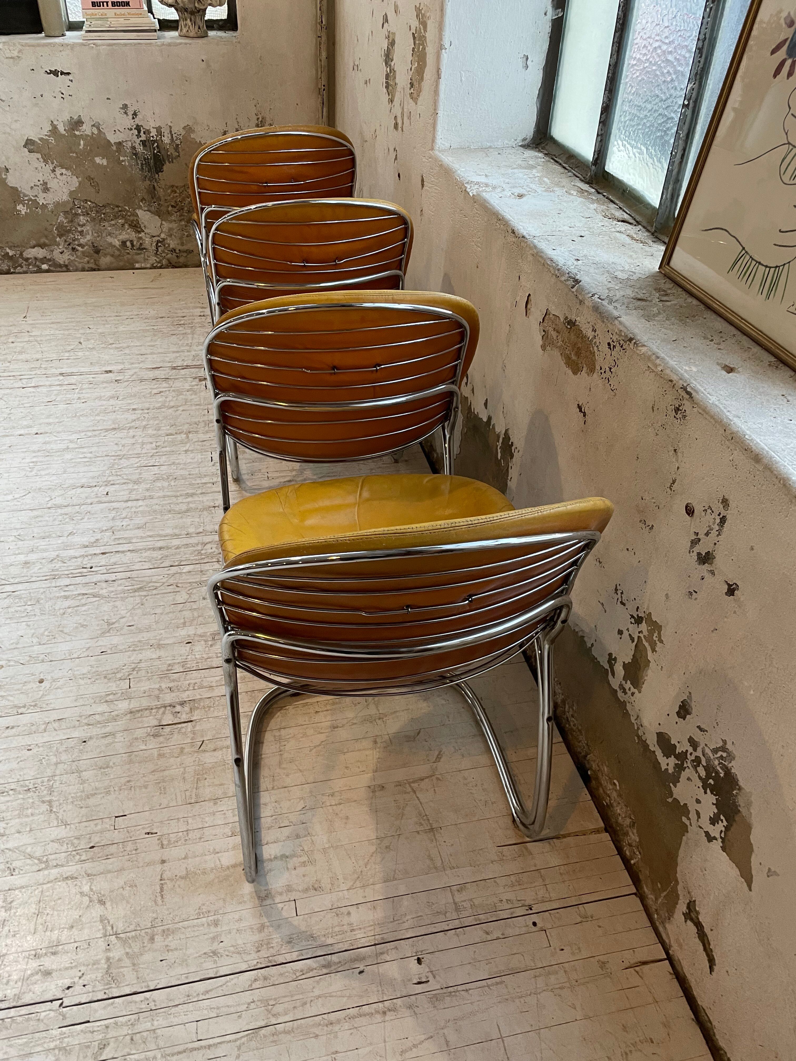 4 chairs Rinaldi "Sabrina" yellow leather