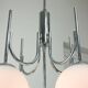Vintage Italian Chrome and Opaline Chandelier, 1970s
