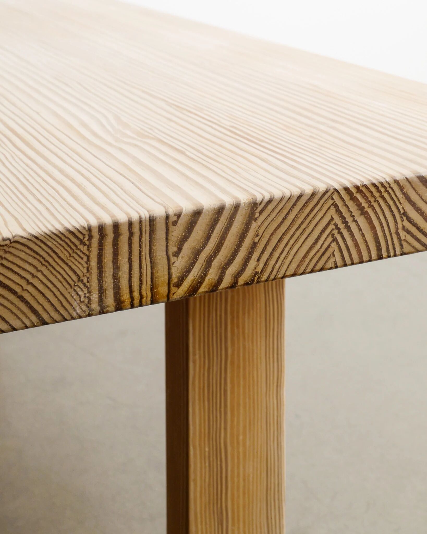 Squared Danish pine sofa table, 1970s