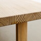 Squared Danish pine sofa table, 1970s