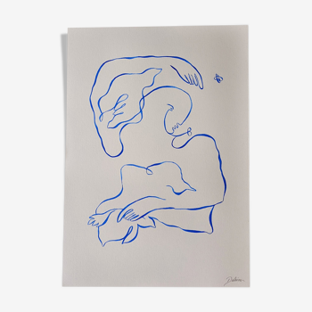 Encre de Chine "L'éveil de Léda" en édition limitée (version bleue)