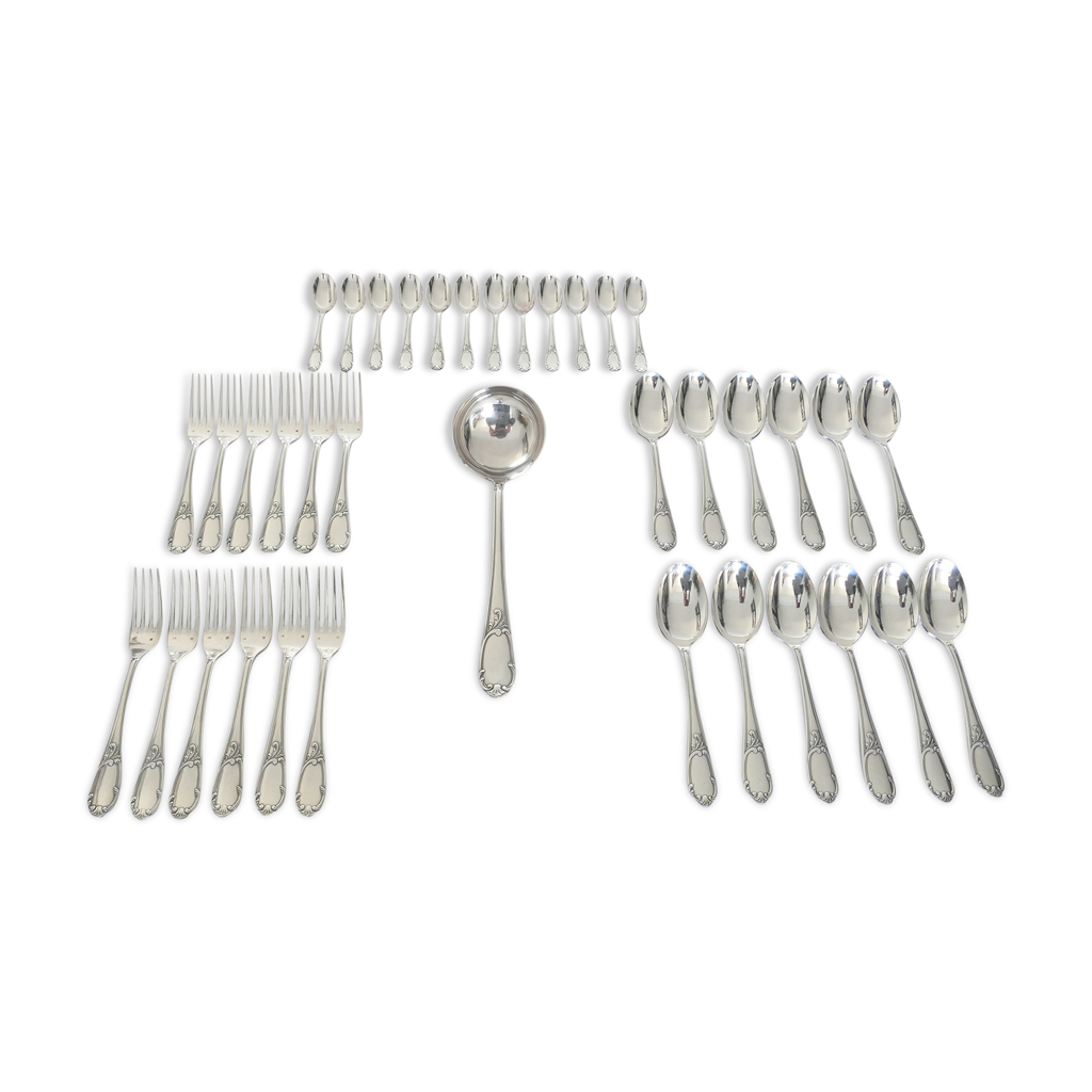 Frionnet, Francois Silver PlatedLouis XV/Rococo style Cutlery Canteen  37 piece/12