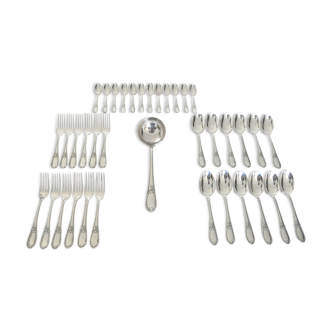 Frionnet, Francois - Silver PlatedLouis XV/Rococo style  Cutlery Canteen - 37 piece/12 pax.