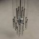 Vintage Italian chandelier, chrome-plated metal and glass design, original