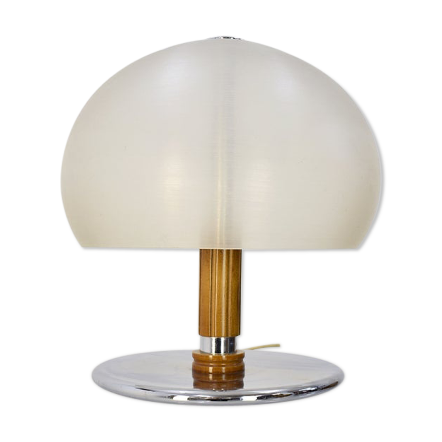 Vintage italian table lamp acrylic mushroom shaped shade, 1970's