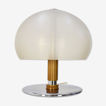 Vintage italian table lamp acrylic mushroom shaped shade, 1970's