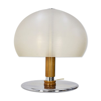 Vintage italian table lamp acrylic mushroom shaped shade, 1970's