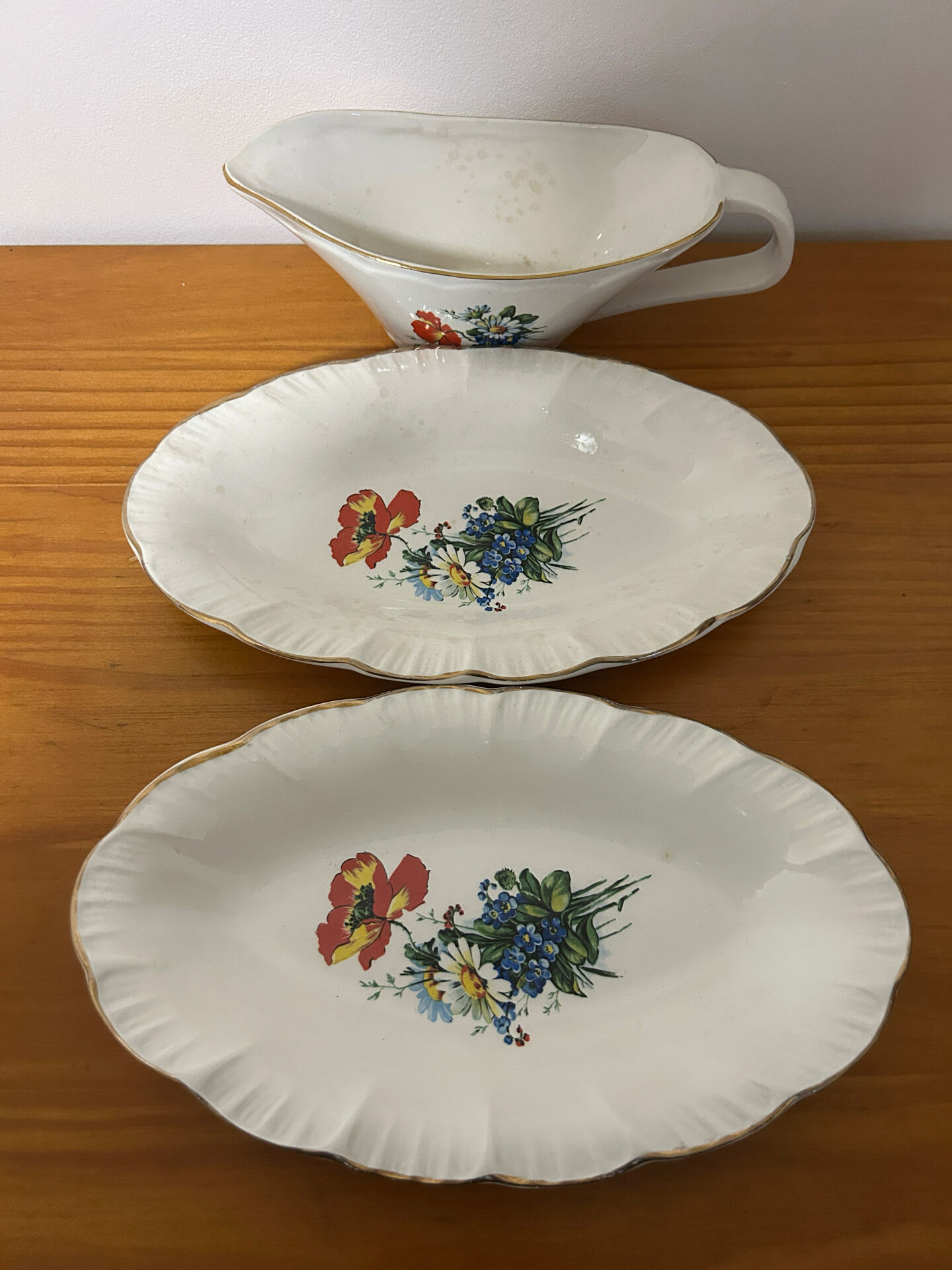 Saucière + 2 Plats De Presentation Digoin & Sarreguemines - Modèle REN