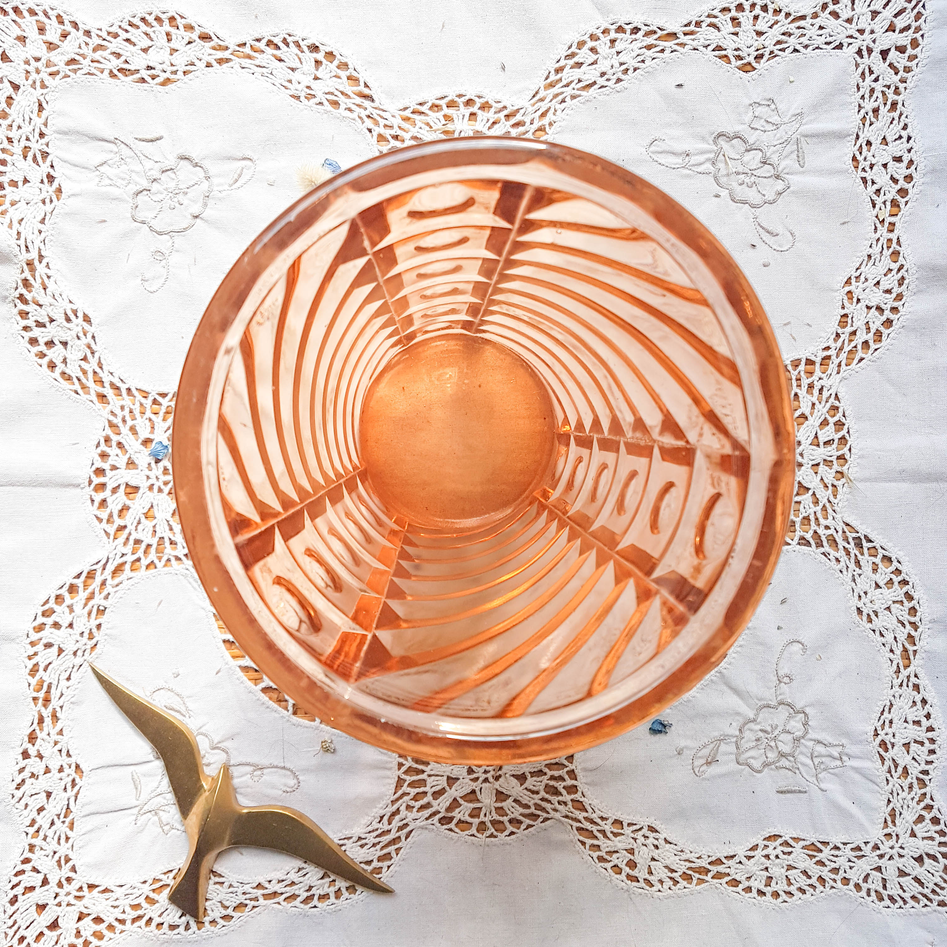 Art Deco style pink glass vase