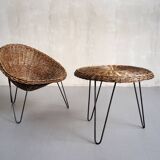 Roberto Mango, armchair and coffee table, Italy 1950