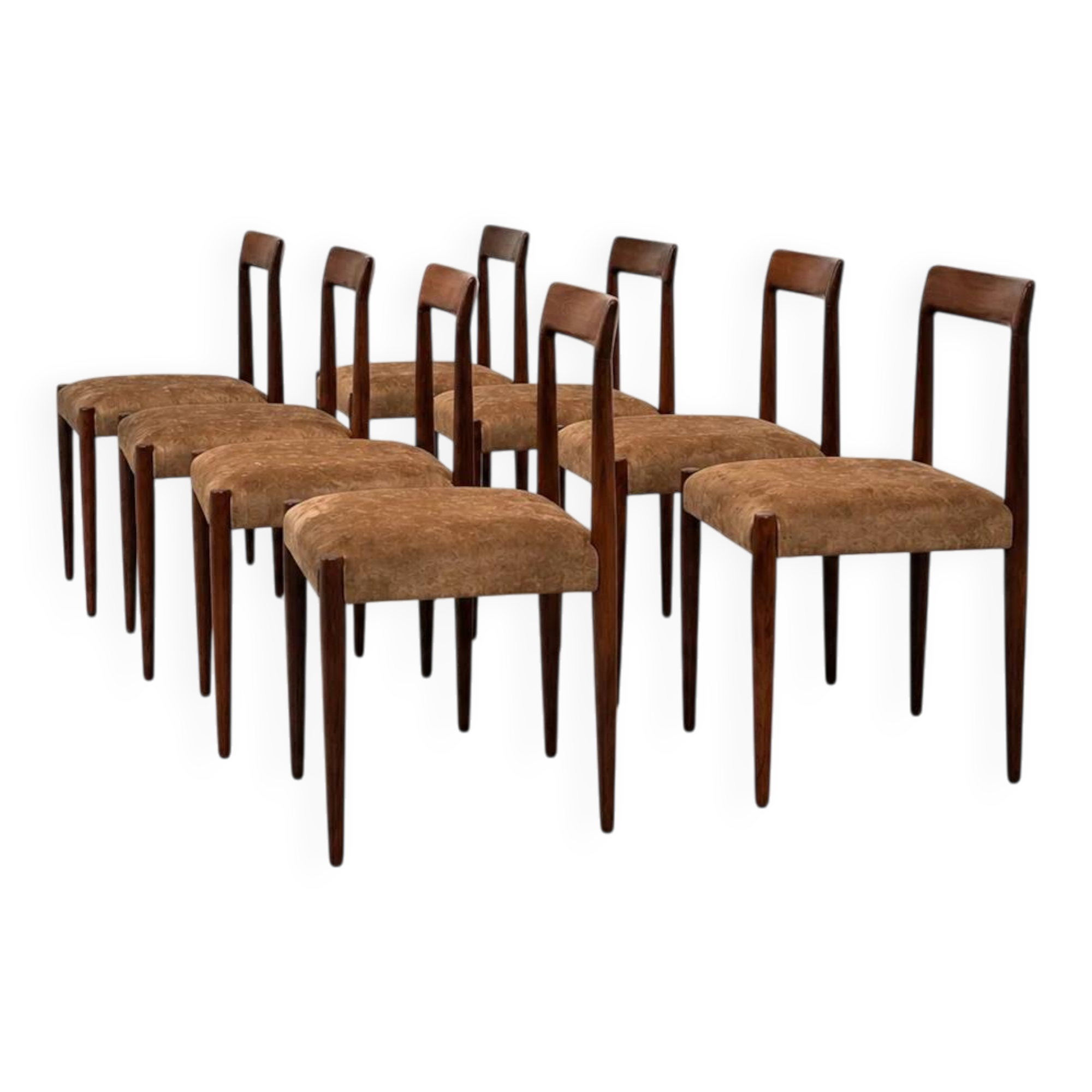 Set of 8 Lübke Rosewood Dining Chairs, Germany, 1960s