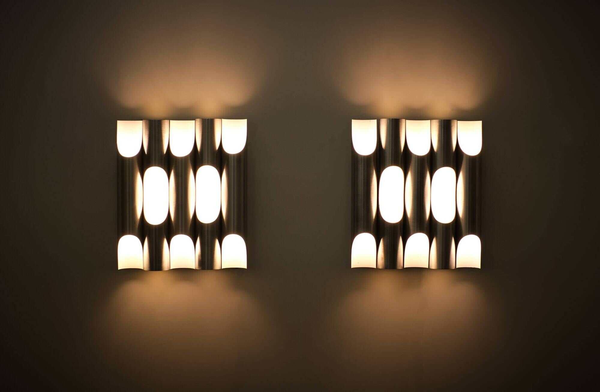 Set Raak Fuga wall lamps design Maija Liisa Komulainen. 1960s