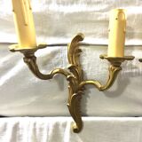 Paire d’appliques 2 lumières bronze St Louis XV