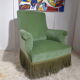 Pair of toad armchairs in green velvet