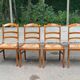 4 chaises de à manger en bois massif paillées dossier échelle 1970