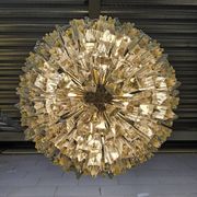 Vintage Italian crystal chandelier Venini Triedi Murano (1960s)