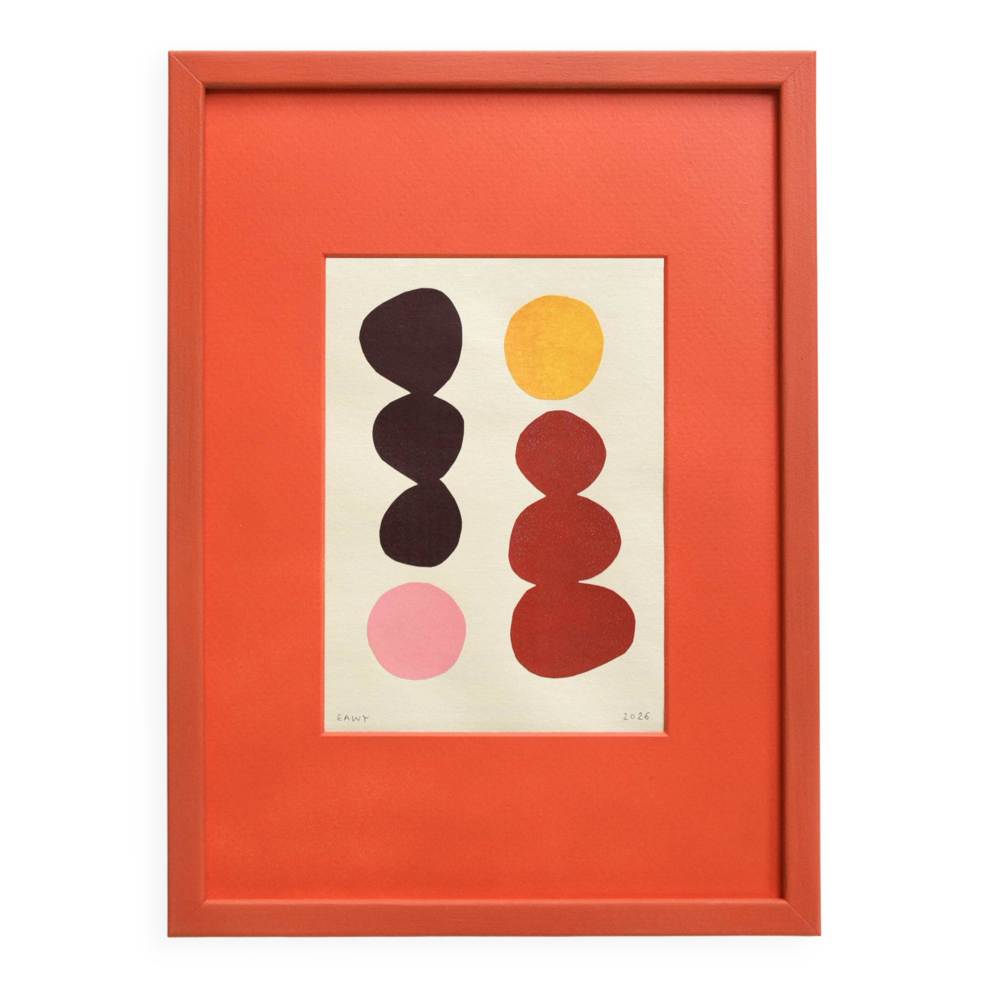 Abstract collage on paper signed eawy