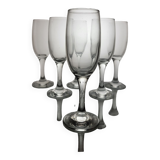 Set of 6 glass flutes