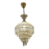 Chandelier with glass and brass tassels