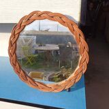 Vintage rattan mirror