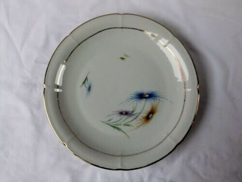 Old dish porcelain of limoges Vierzon gilding vintage flowers table service