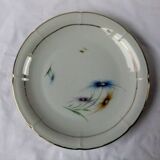 Plat ancien porcelaine de limoges Vierzon dorure vintage fleurs service de table